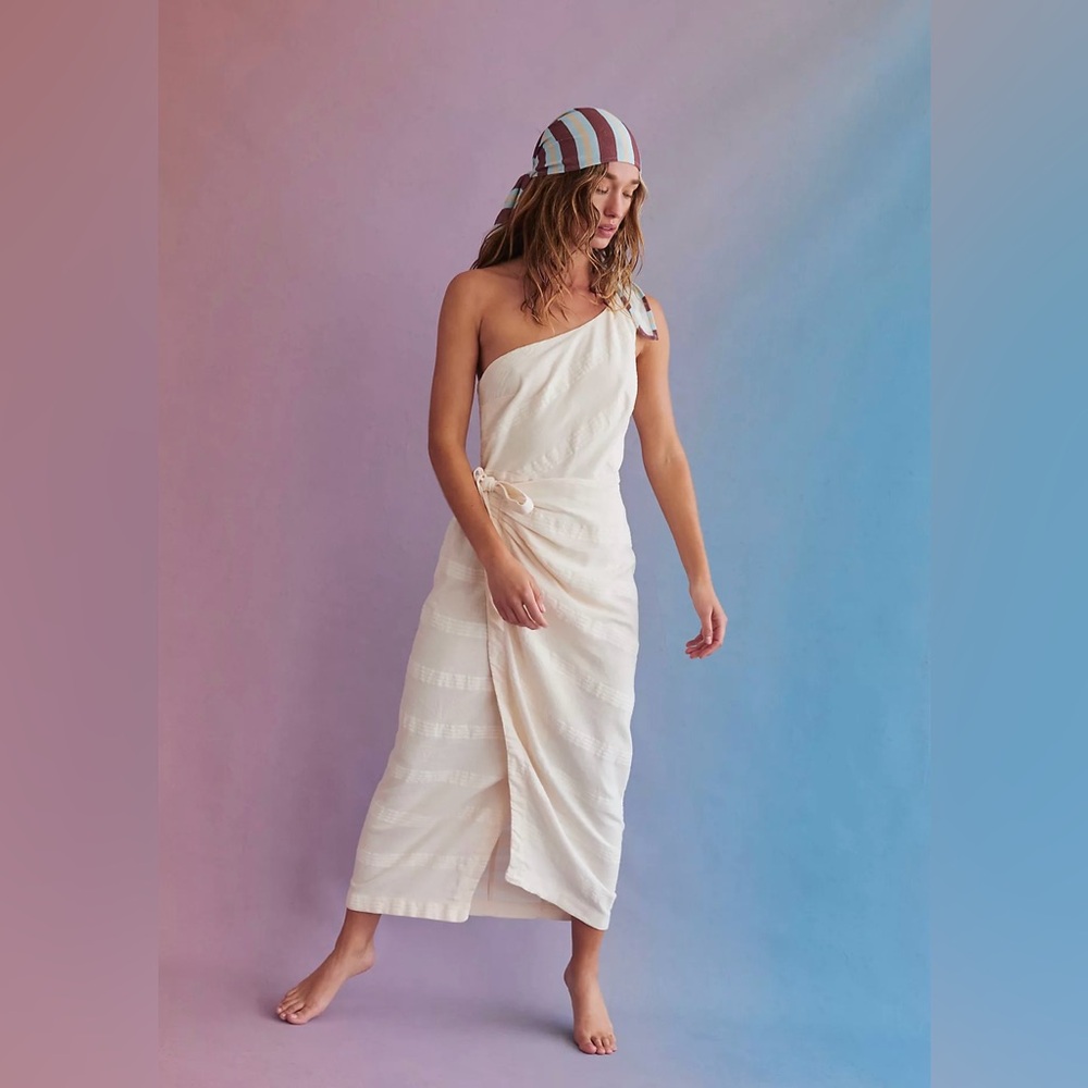 NWOT Free People At Leisure Midi Maxi Linen Cotton Dress Size XS - Picture 3 of 10